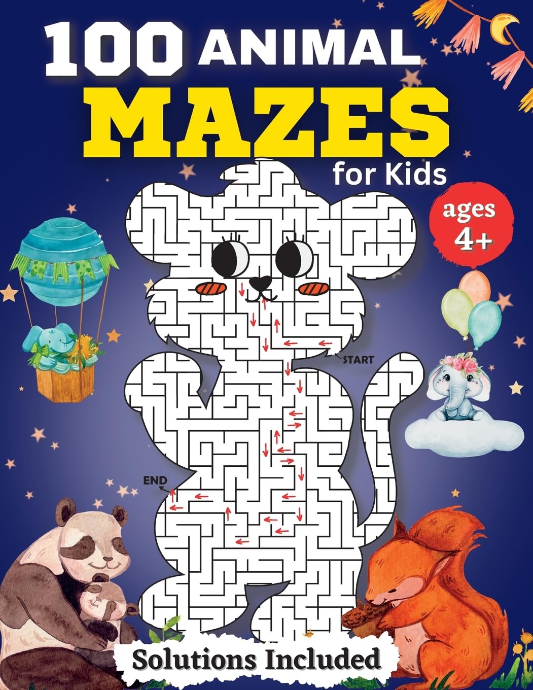 100 Animal Mazes for kids for Kids Ages 4-8: Fun Mazes and Coloring for Preschool, Kindergarten, and School-Age Children