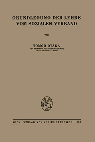 Grundlegung der Lehre vom sozialen Verband