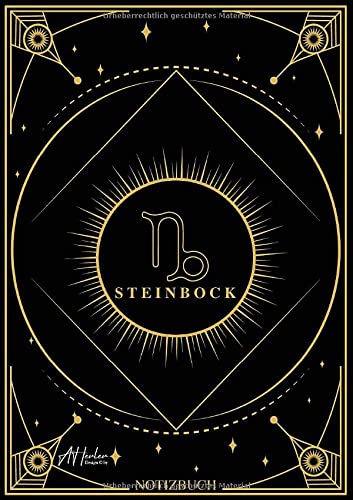 Edles Notizbuch Sternzeichen Steinbock | Designed by Alfred Herler: Liniertes Notizbuch mit 150 Seiten in edlem Sternzeichen-Design zum ... Notizen, persönlichen Gedanken und Ideen