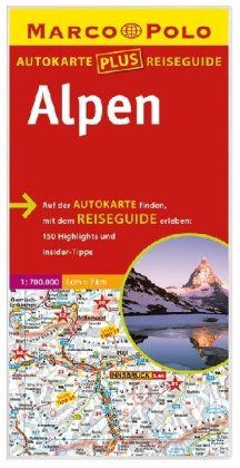 Marco Polo Autokarte plus Reiseguide Alpen 1:700 000 | Buch | Zustand sehr gut