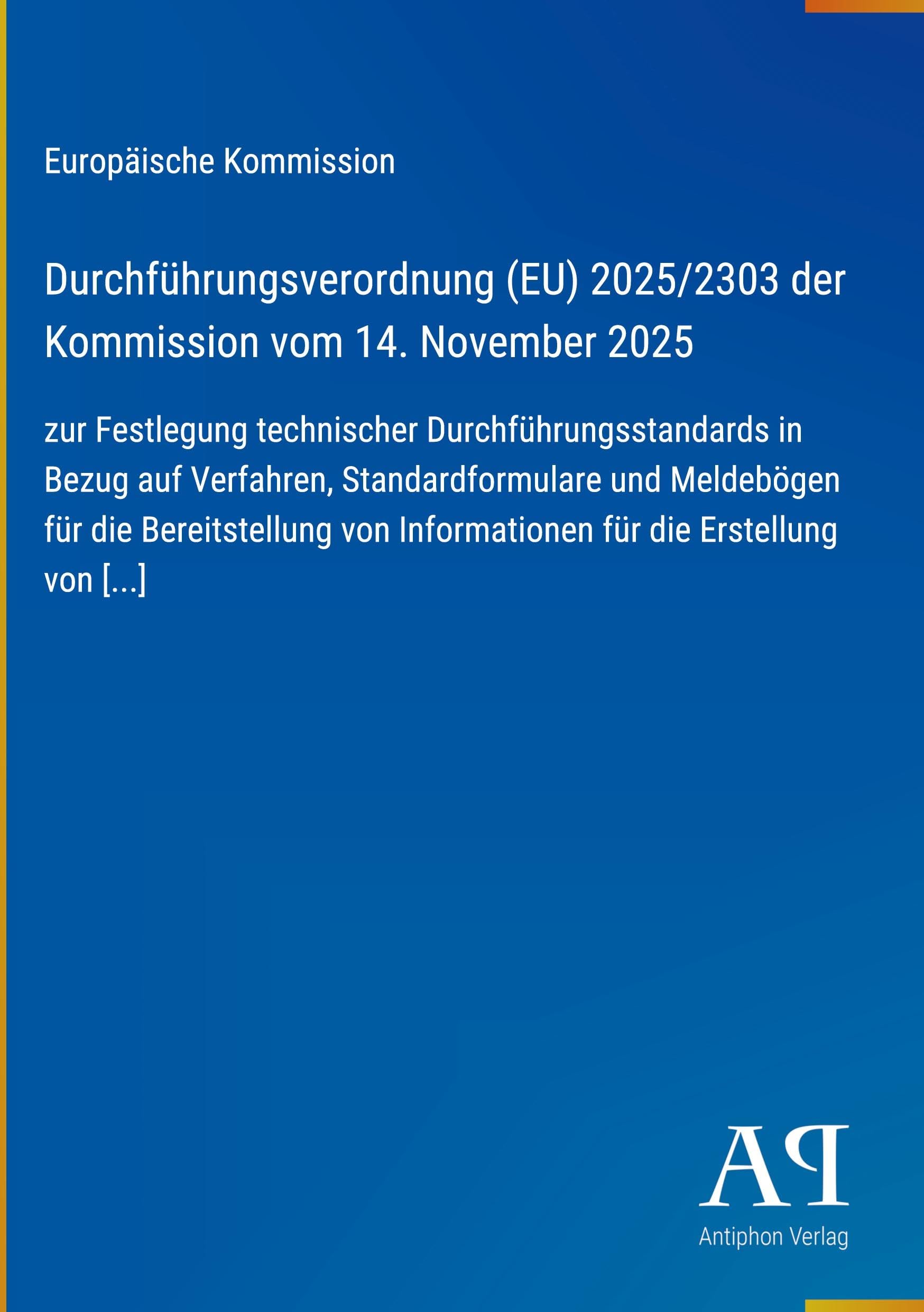 Durchführungsverordnung (EU) 2025/2303 der Kommission vom 14. November 2025