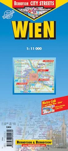 Wien: 1:11 000. Einzelkarten: Wien Zentrum 1:11 000; UNO-City 1:11 000; Schönbrunn 1:11 000; Wien & Region 1:100 000; Österreich politisch; Nahverkehrsplan (Berndtson City Streets)