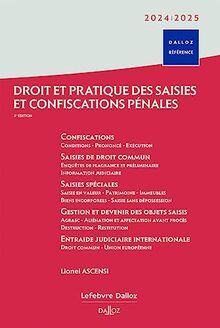 Droit et pratique des saisies et confiscations pénales : 2024-2025