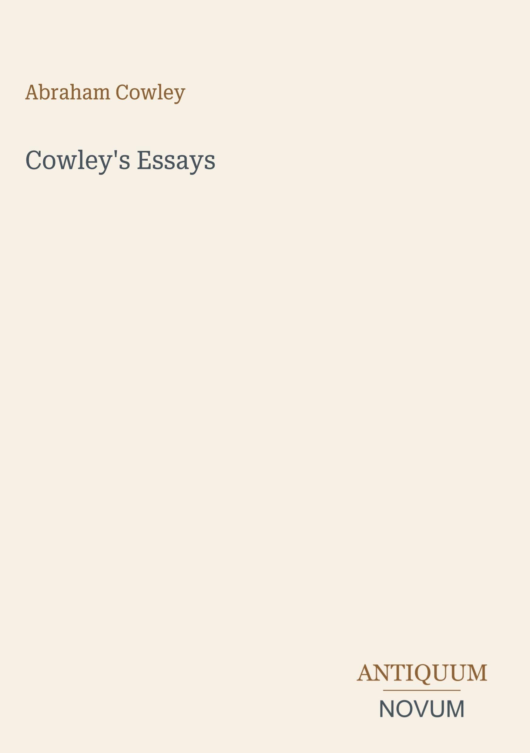 Cowley's Essays