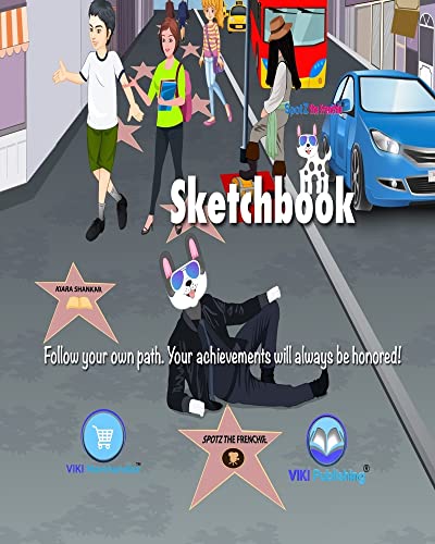 SpotZ the Frenchie(R) Brand Sketchbook - Follow Your Own Path: 120 pages - 8″x10″ - Softcover - Grade School - College - Branded - Office Supplies