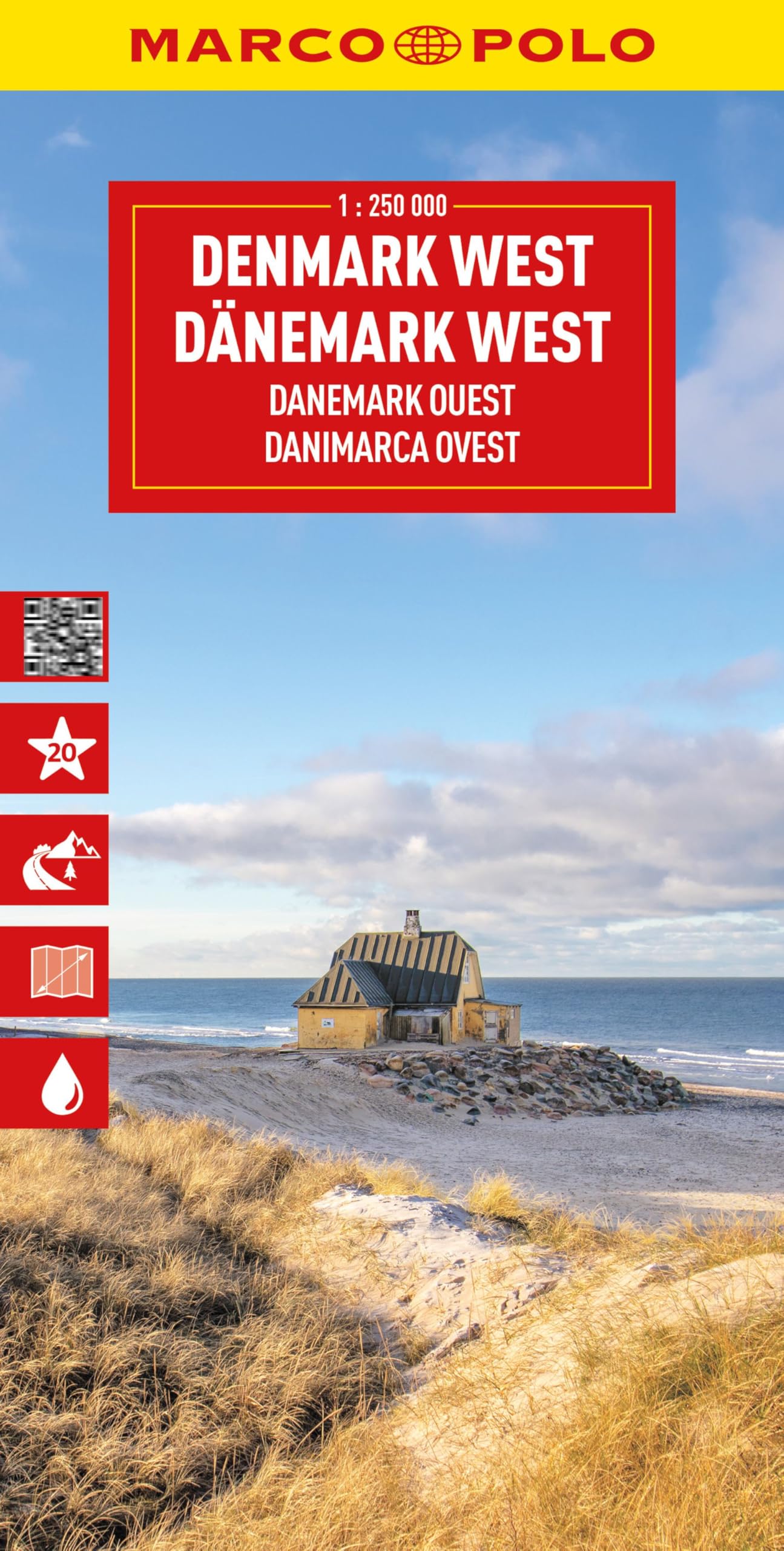 MARCO POLO Reisekarte Dänemark West 1:225.000: Skagen, Aarhus, Esbjerg, Odense (Marco Polo Wegenkaart)