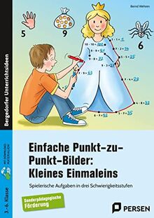 Einfache Punkt-zu-Punkt-Bilder: Kleines Einmaleins: Spielerische Aufgaben in drei Schwierigkeitsstufen - SoPäd-Förderung (3. bis 6. Klasse)