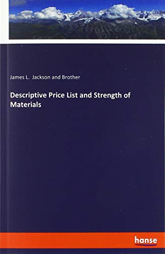 Descriptive Price List and Strength of Materials