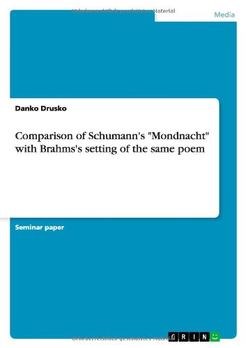 Comparison of Schumann's Mondnacht with Brahms's setting of the same poem