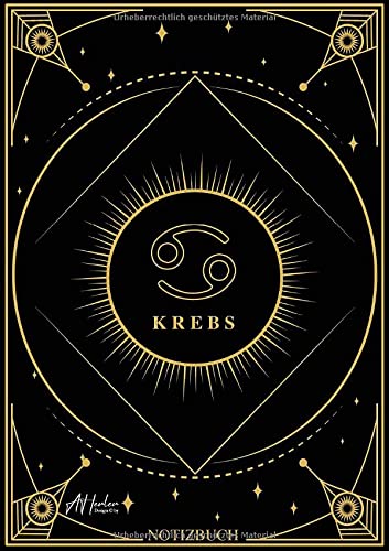 Edles Notizbuch Sternzeichen Krebs | Designed by Alfred Herler: Liniertes Notizbuch mit 150 Seiten in edlem Sternzeichen-Design zum niederschreiben ... Ideen (Edles Sternzeichen Notizbuch: liniert)