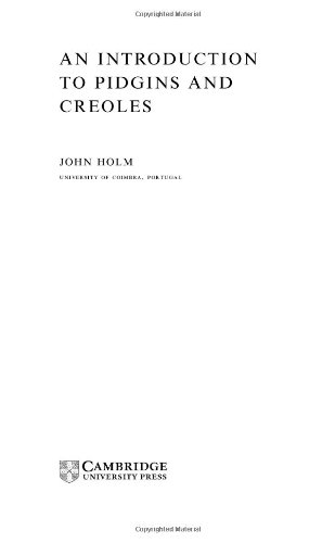 An Introduction to Pidgins and Creoles (Cambridge Textbooks in Linguistics)