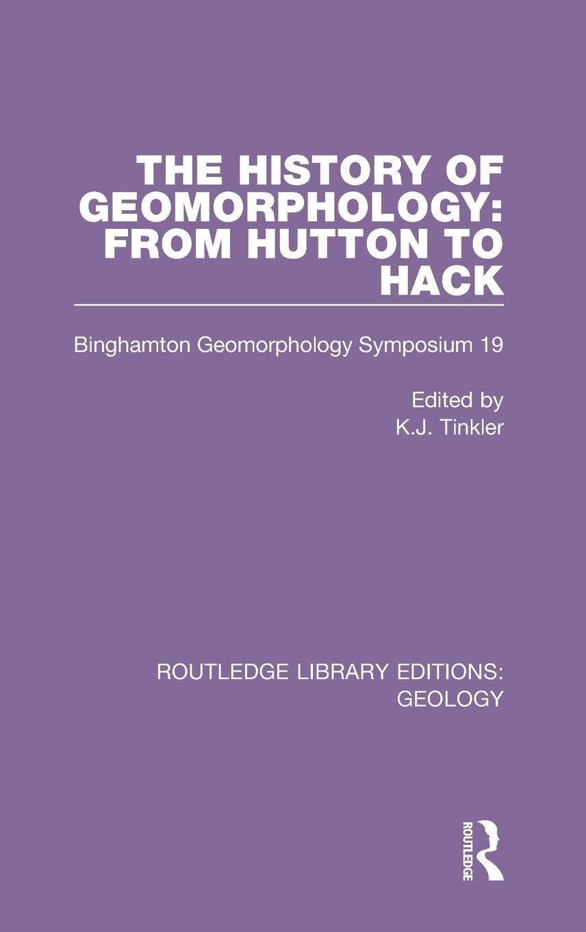 The History of Geomorphology: From Hutton to Hack: Binghamton Geomorphology Symposium 19 (Routledge Library Editions: Geology, 20, Band 20)