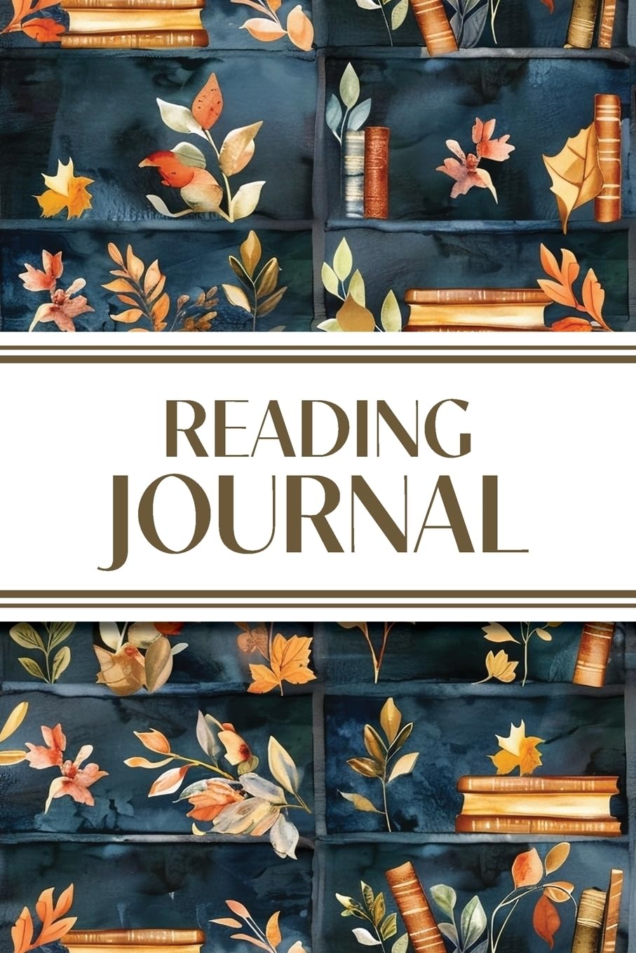 Reading Journal (Watercolor Fall Leaves Bookshelves): 6x9 Book Lover's Diary; Book/Series Reviews, Reading Tracker, Favorite Book List, Favorite Quotes, Reading Challenges, and More!