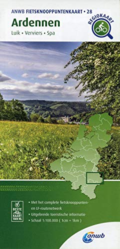 Ardennen (Luik / Verviers / Spa) 1:100 000: Fietsknooppenuntenkaarten (ANWB Fietsknooppuntenkaart, 28)