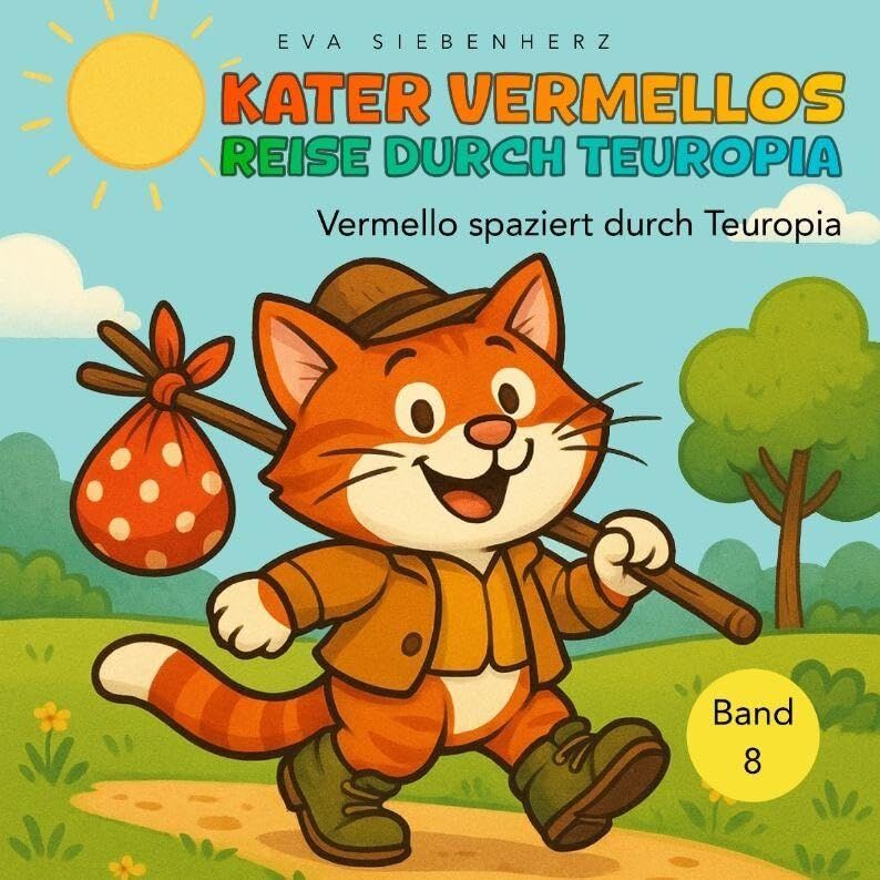 Vermello spaziert durch Teuropia, humorvolle und kindgerechte Katzengeschichten als Bilder- und Vorlesebuch in 12 Kapiteln als Einzelbände