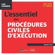 L'essentiel des procédures civiles d'exécution : 2022-2023