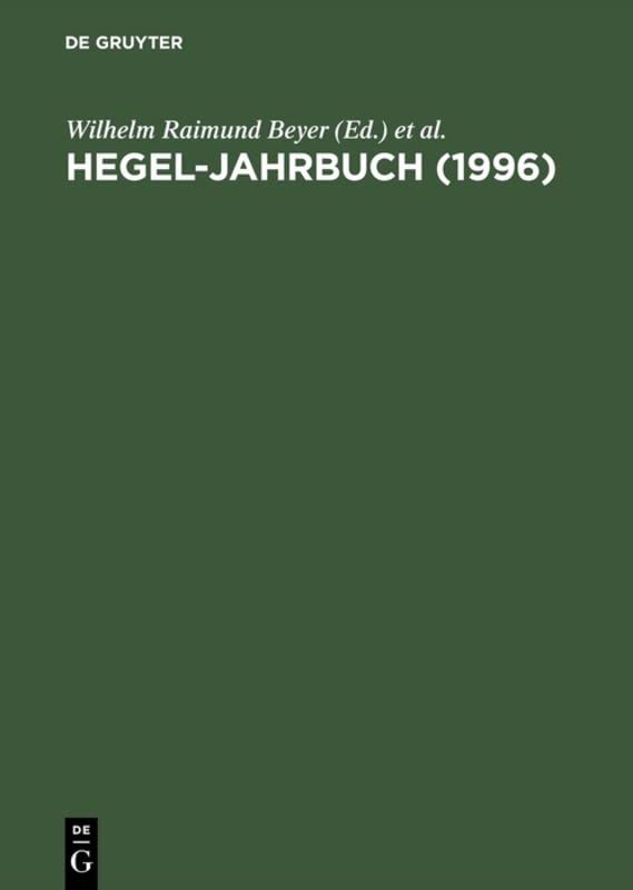 Hegel-Jahrbuch: 1996