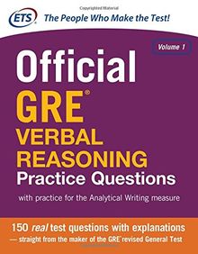 Official GRE Verbal Reasoning Practice Questions: with practice for the Analytical Writing measure