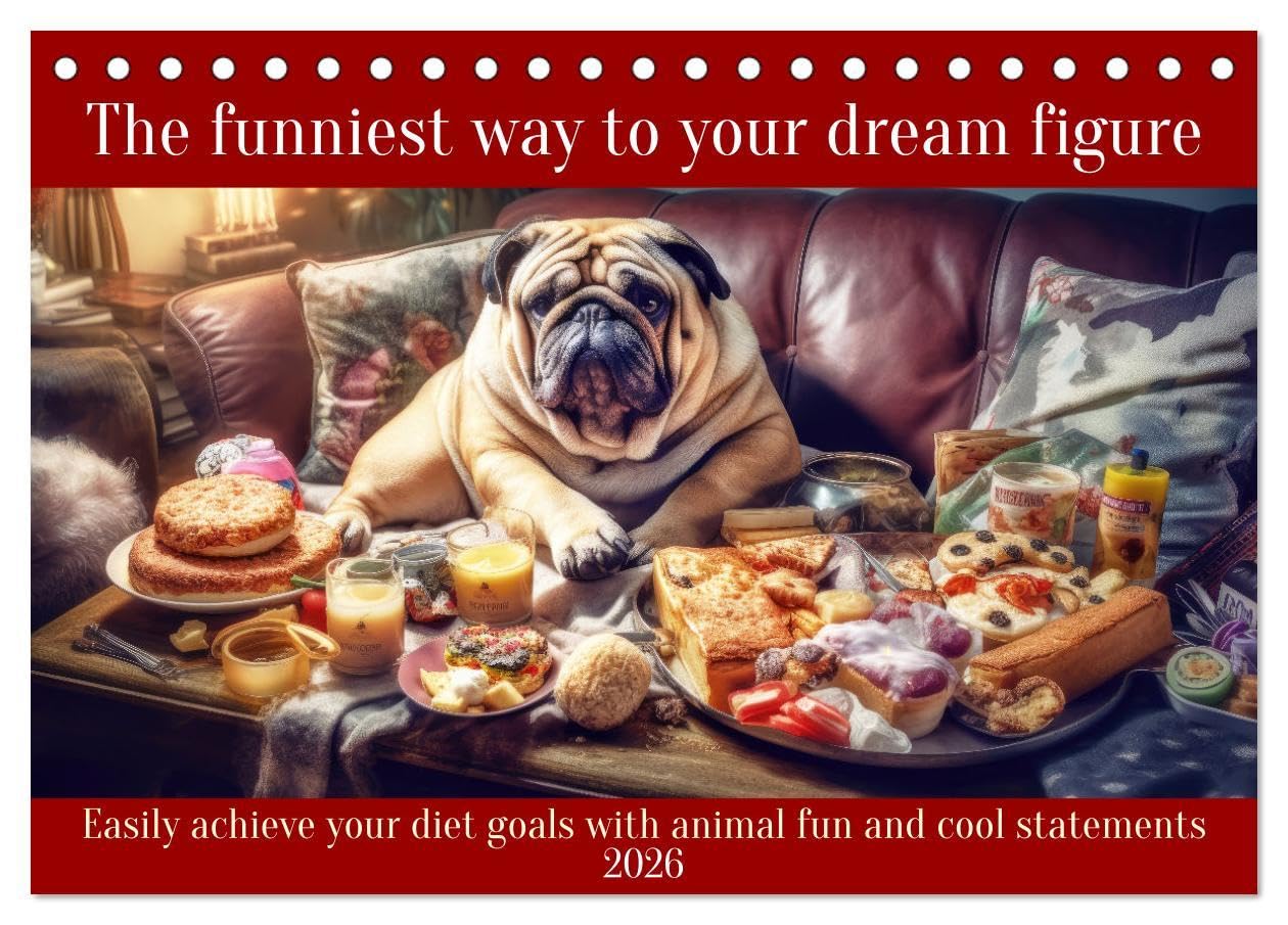 The funniest way to your dream figure (Desk Calendar 2026 DIN A5 landscape), CALVENDO 12 Month DeskCalendar: Easily achieve your diet goals with animal fun and cool statements