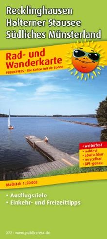 Rad- und Wanderkarte Recklinghausen - Halterner Stausee - Südliches Münsterland: Mit Ausflugszielen, Einkehr- & Freizeittipps, wetterfest, reißfest, ... wetterfest, reissfest, abwischbar, GPS-genau