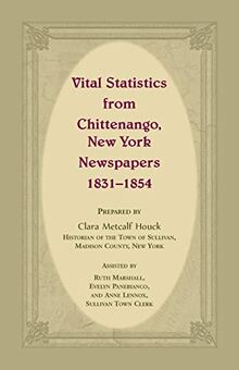 Vital Statistics from Chittenango, New York, Newspapers, 1831-1854