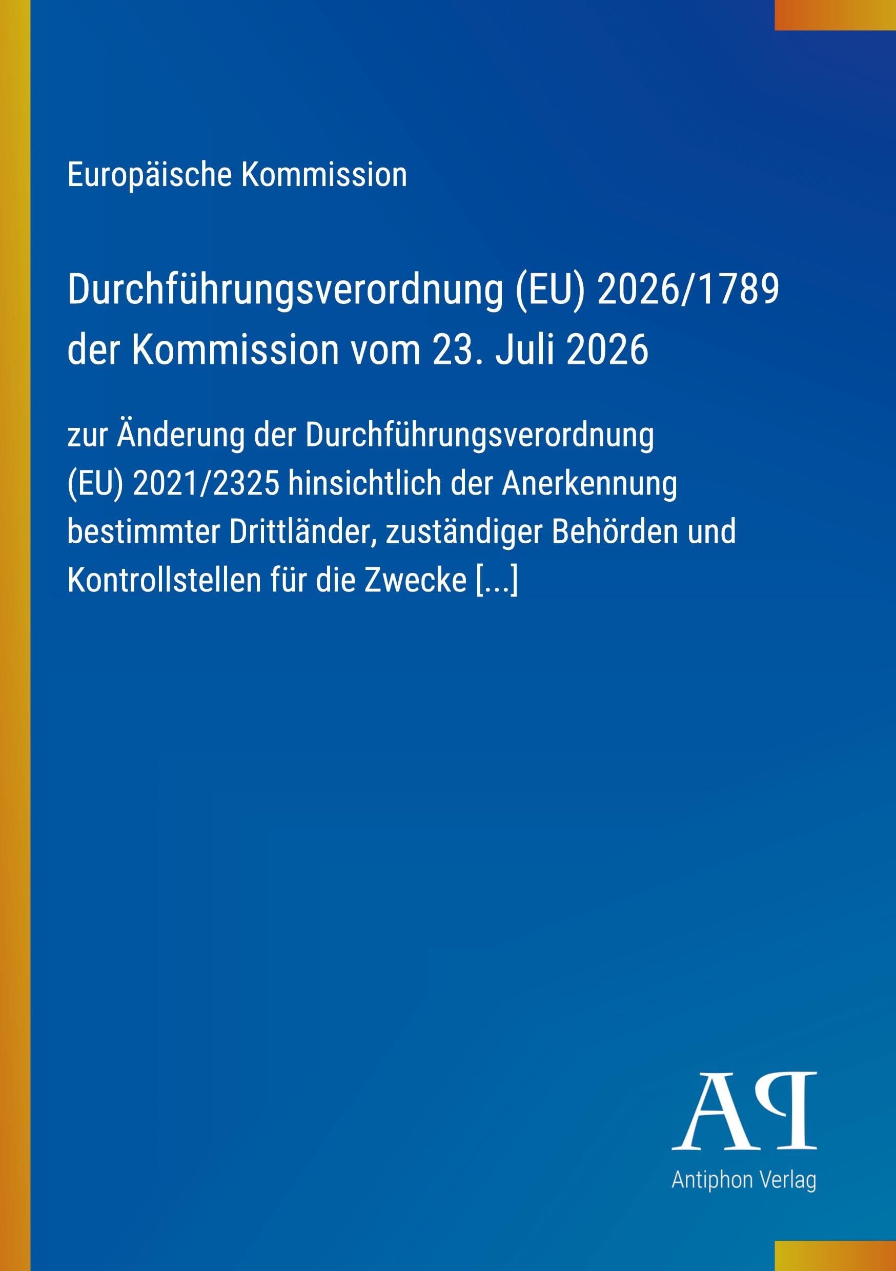 Durchführungsverordnung (EU) 2026/1789 der Kommission vom 23. Juli 2026