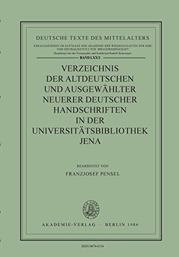 Universitätsbibliothek Jena (Deutsche Texte des Mittelalters, 70/2)