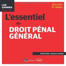 L'essentiel du droit pénal général : 2022-2023