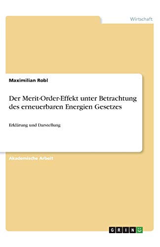 Der Merit-Order-Effekt unter Betrachtung des erneuerbaren Energien Gesetzes: Erklärung und Darstellung