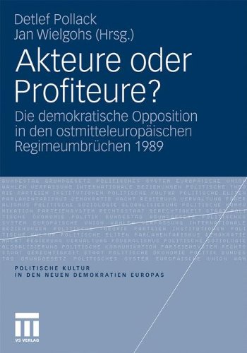 Akteure oder Profiteure?: Die Demokratische Opposition in den Ostmitteleuropäischen Regimeumbrüchen 1989 (Politische Kultur in den neuen Demokratien Europas)