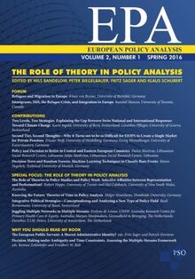 The Role of Theory in Policy Analysis: Volume 2, Number 1 of European Policy Analysis