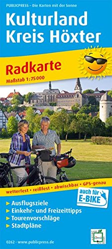 Kulturland Kreis Höxter: Radkarte mit Ausflugszielen, Einkehr- & Freizeittipps, wetterfest, reissfest, abwischbar, GPS-genau. 1:75000 (Radkarte / RK)