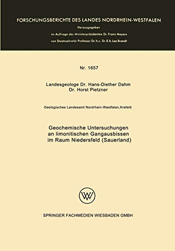 Geochemische Untersuchungen an Limonitischen Gangausbissen im Raum Niedersfeld (Sauerland)