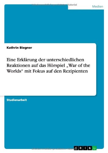 Eine Erklärung der unterschiedlichen Reaktionen auf das Hörspiel War of the Worlds mit Fokus auf den Rezipienten