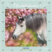 Pferdekalender 2024: Broschürenkalender mit Ferienterminen. Pferde und Ponys. 30 x 30 cm