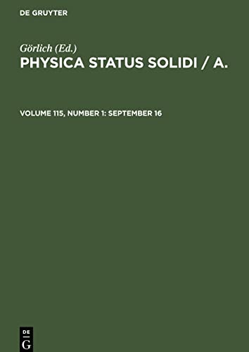 Physica status solidi / A., Volume 115, Number 1, September 16