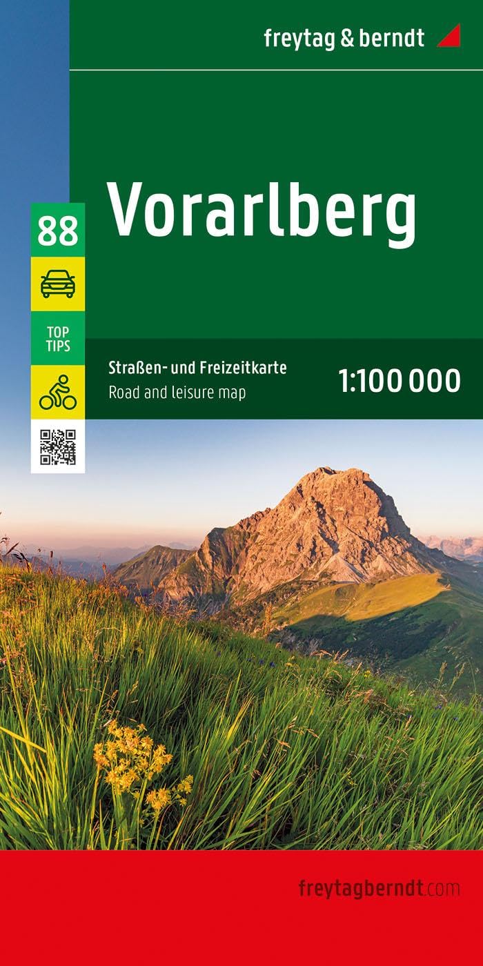 Vorarlberg, Straßen- und Freizeitkarte 1:100.000, freytag & berndt: Mit Infos, Top Tips, Innenstadtplan, Radrouten (freytag & berndt Auto + Freizeitkarten)