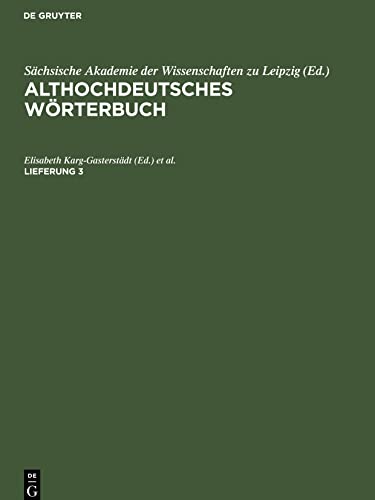 Althochdeutsches Wörterbuch, Lieferung 3, Althochdeutsches Wörterbuch Lieferung 3