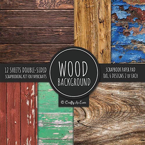 Crafty As Ever Wood Background Scrapbook Paper Pad 8x8 Scrapbooking Kit For Papercrafts, Cardmaking, Diy Crafts, Rustic Texture Design, Multicolor