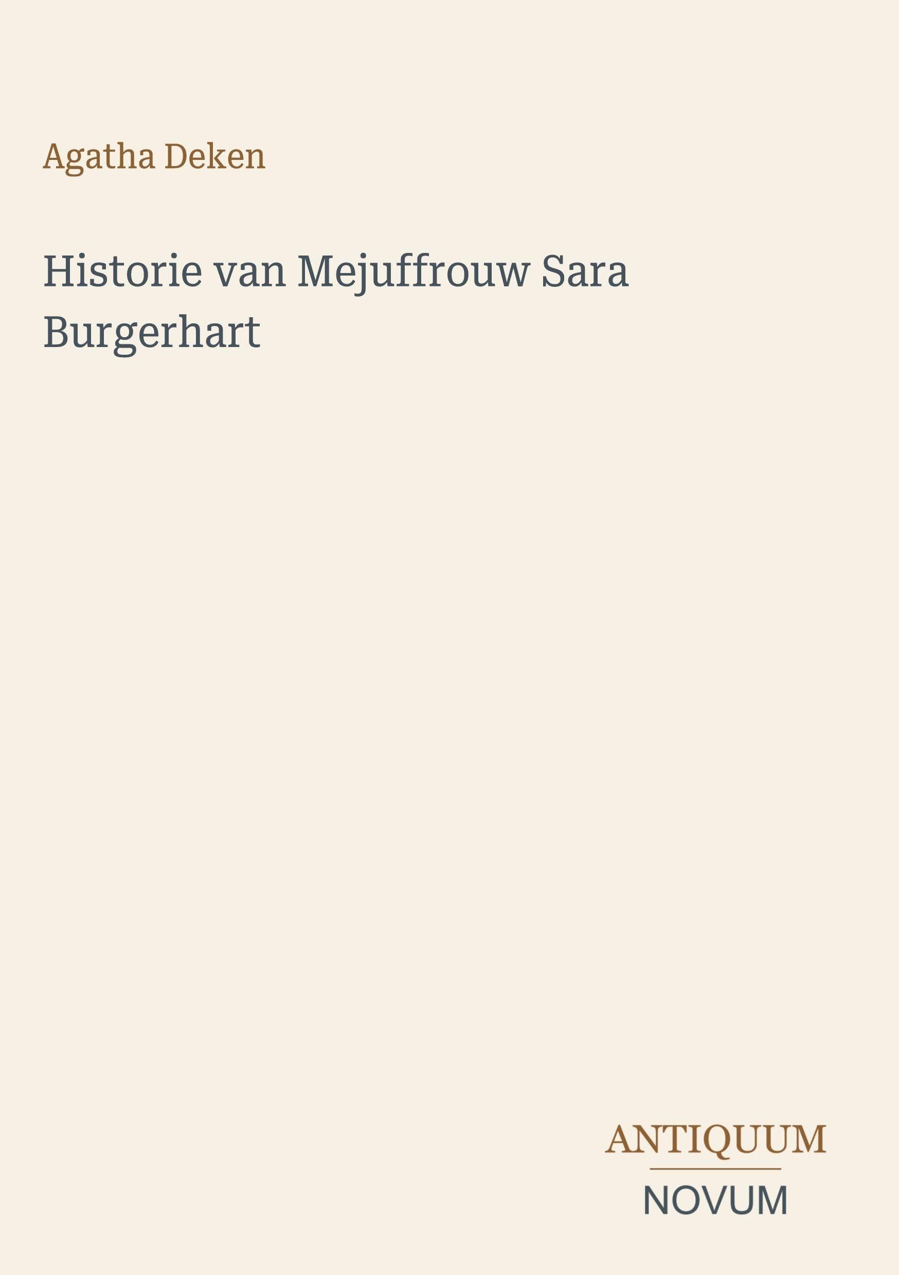 Historie van Mejuffrouw Sara Burgerhart