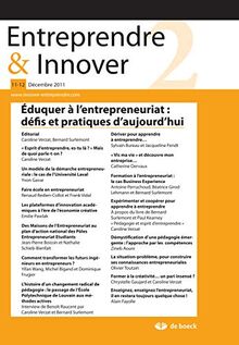 Entreprendre & innover, n° 11-12. Eduquer à l'entrepreneuriat : défis et pratiques d'aujourd'hui