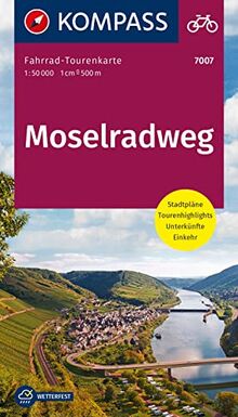 KOMPASS Fahrrad-Tourenkarte Moselradweg 1:50.000: Leporello Karte, reiß- und wetterfest