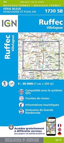 Ruffec - Villefagnan 1 : 25 000 Carte Topographique Serie Bleue Itineraires de Randonnee