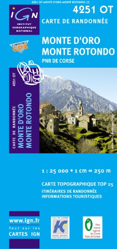 Korsika Monte d'Oro - Monte Rotondo 1 : 25 000: Parque National de la Corse