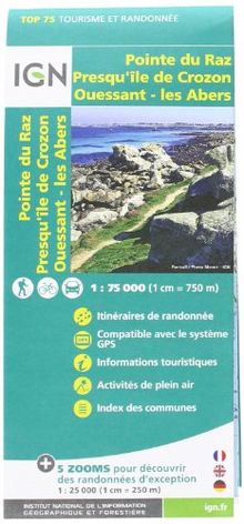 IGN 75 000 Touristische Wanderkarte Ouessant-Abers Crozon (Ign Map)