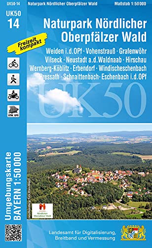 UK50-14 Naturpark Nördlicher Oberpfälzer Wald: Weiden i.d.OPf, Vohenstrauß, Grafenwöhr, Vilseck, Neustadt a.d.Waldnaab, Hirschau, Wernberg-Köblitz, ... Karte Freizeitkarte Wanderkarte)