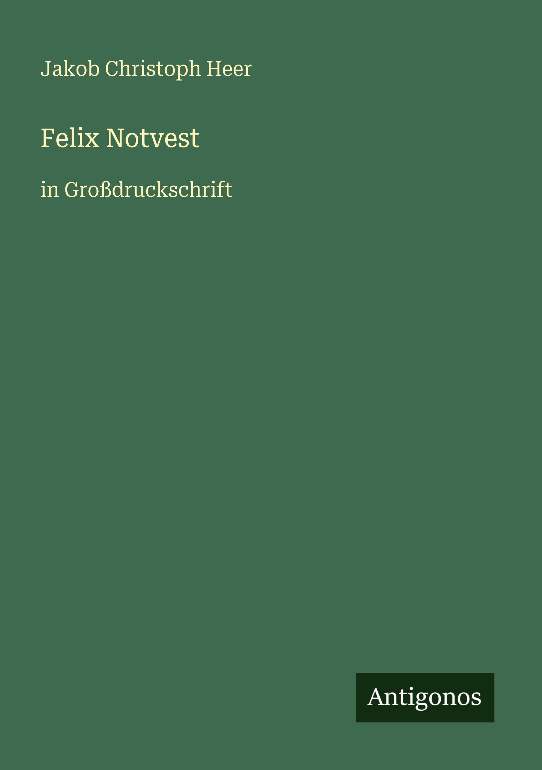 Felix Notvest: in Großdruckschrift
