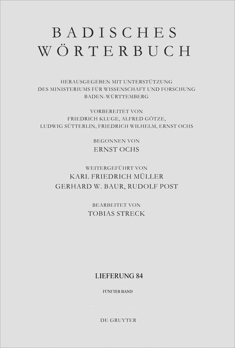 Badisches Wörterbuch. Band V/Lieferung 84