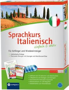 Sprachkurs Italienisch einfach & aktiv. Medienpaket mit 2 Büchern, 4 CDs, Grammatiktafel und Downloads. Compact SilverLine