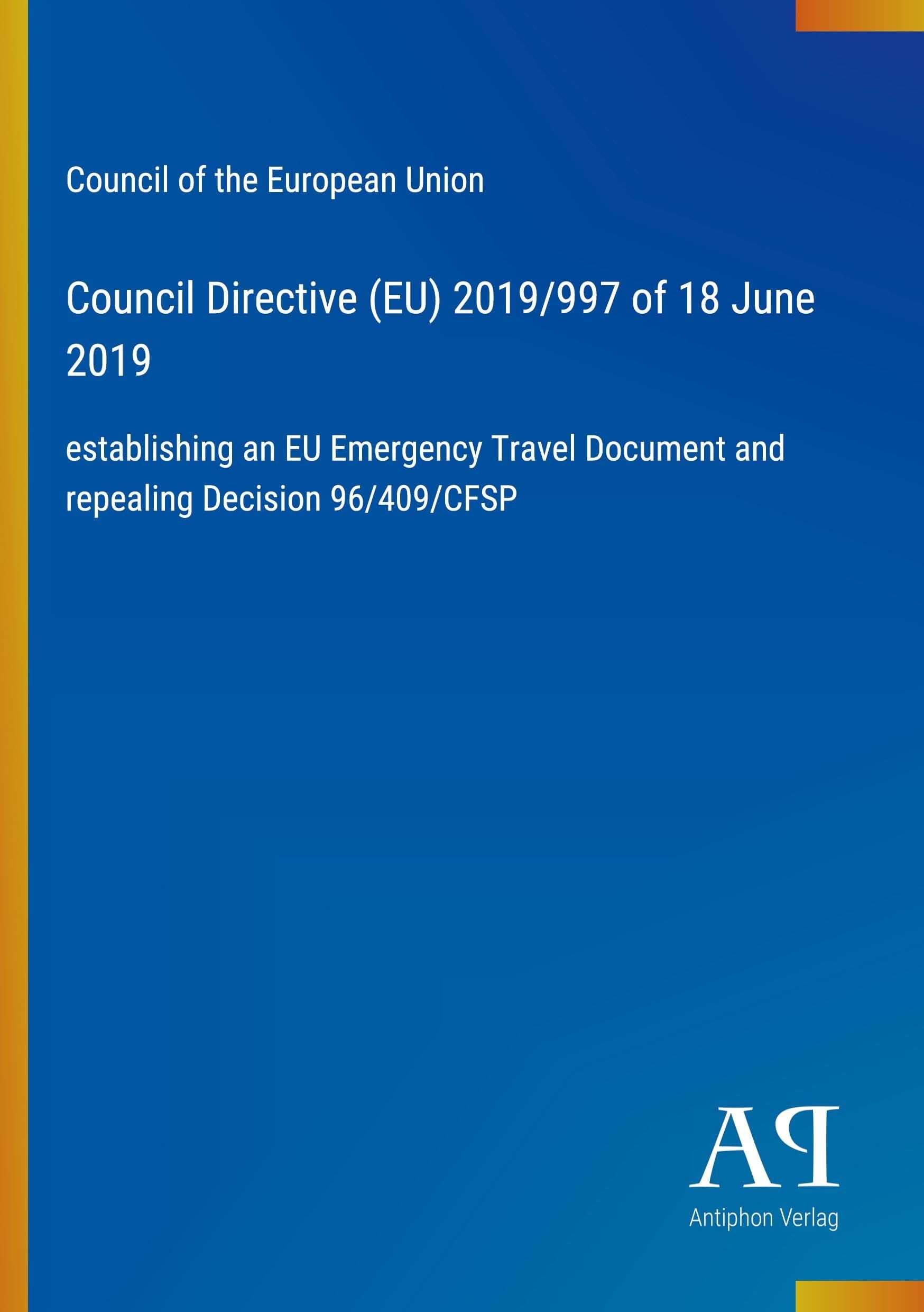 Council Directive (EU) 2019/997 of 18 June 2019
